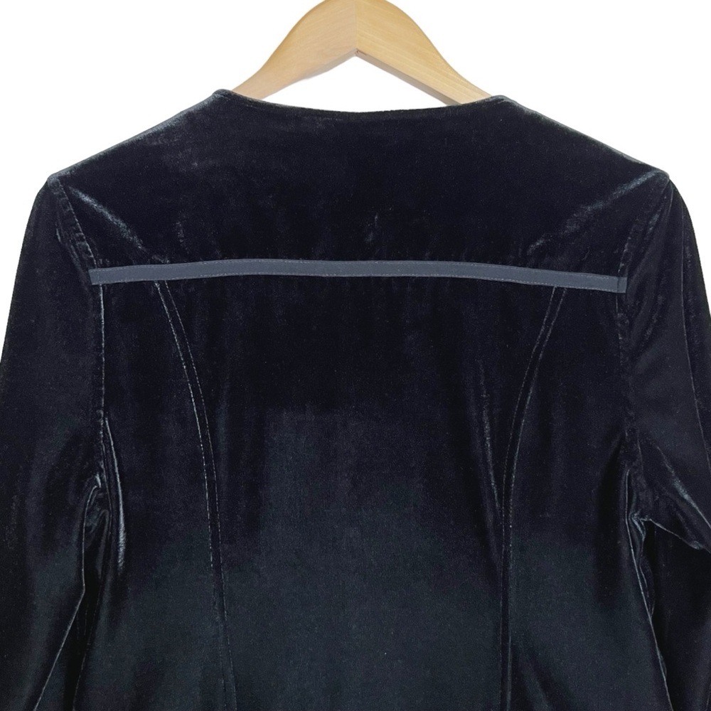 Soft Surroundings Grunge Asymmetric Velvet Cropped Moto Jacket S Black Zip Edgy - Picture 6 of 8